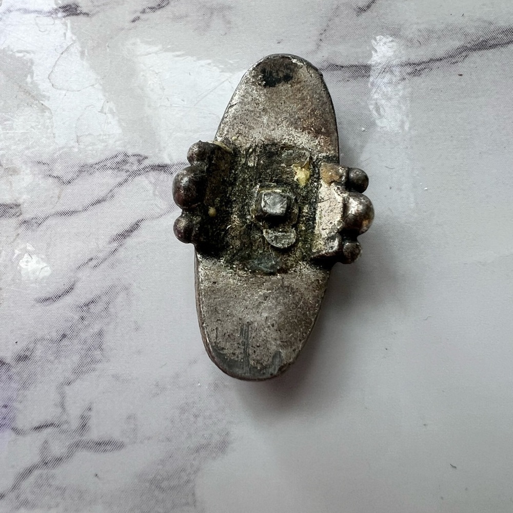 Vintage Sterling Silver Turquoise Ring Broken Repurposing Piece - Picture 5 of 5